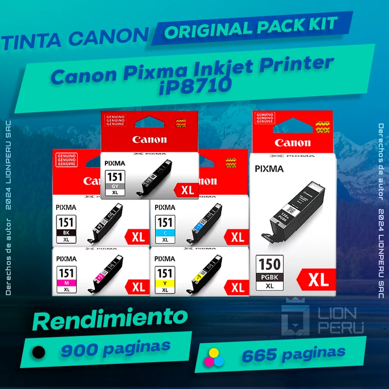 Tinta Canon iP8710 Pixma Inkjet Printer Original
