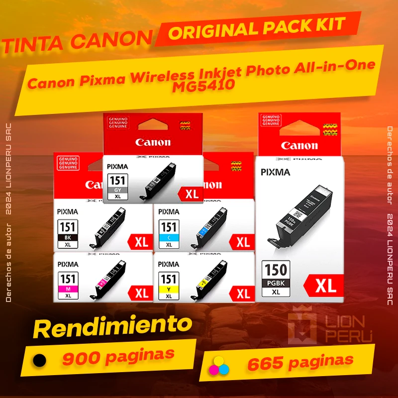 Tinta Canon MG5410 Pixma Wireless Inkjet Photo All-in-One