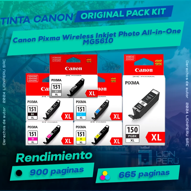 Tinta Canon MG5610 Pixma Wireless Inkjet Photo All-in-One