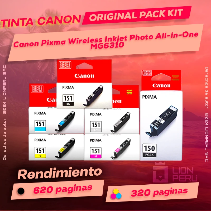 Tinta Canon MG6310 Pixma Wireless Inkjet Photo All-in-One