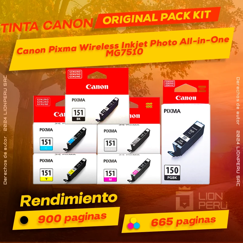 Tinta Canon MG7510 Pixma Wireless Inkjet Photo All-in-One