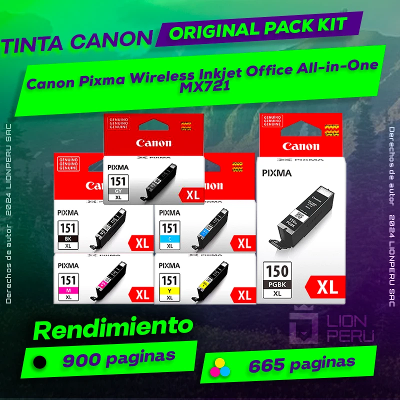 Tinta Canon MX721 Pixma Wireless Inkjet Office All-in-One