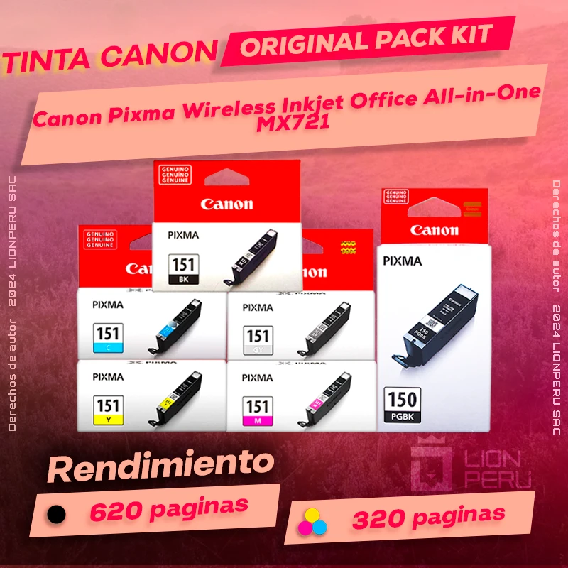 Tinta Canon MX721 Pixma Wireless Inkjet Office All-in-One