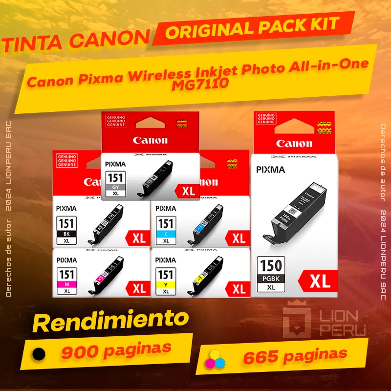 Tinta Canon MG7110 Pixma Wireless Inkjet Photo All-in-One