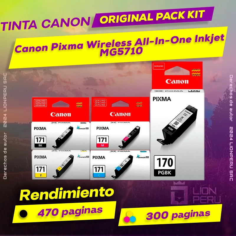 Tinta Canon MG5710 Pixma Wireless All-In-One Inkjet
