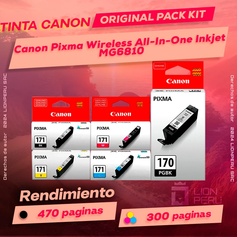 Tinta Canon MG6810 Pixma Wireless All-In-One Inkjet