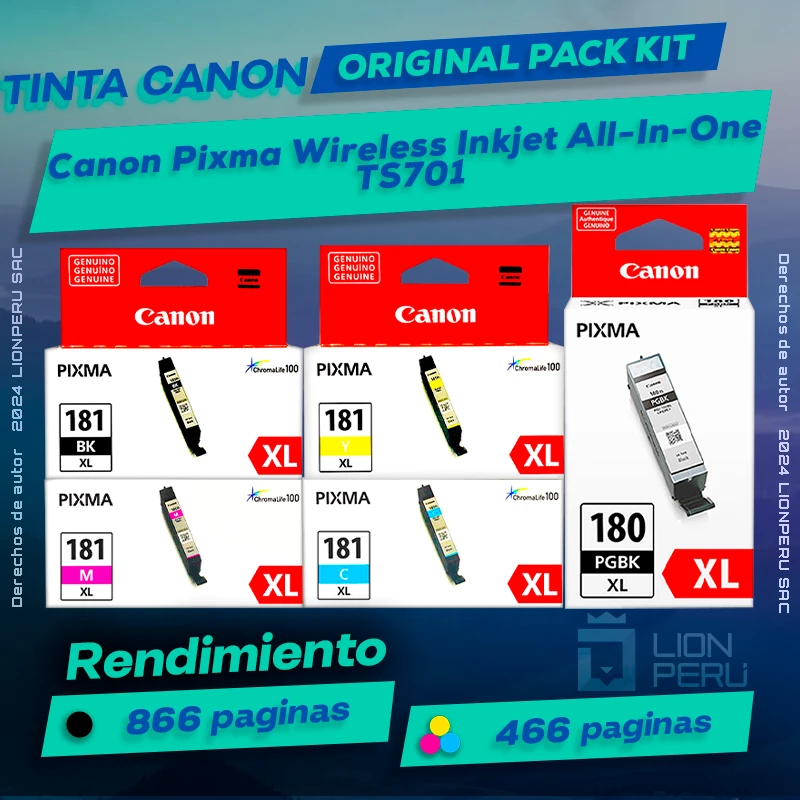 Tinta Canon TS701 Pixma Wireless Inkjet All-In-One