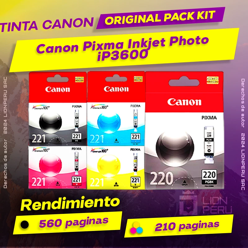 Tinta Canon iP3600 Pixma Inkjet Photo Cartucho Original