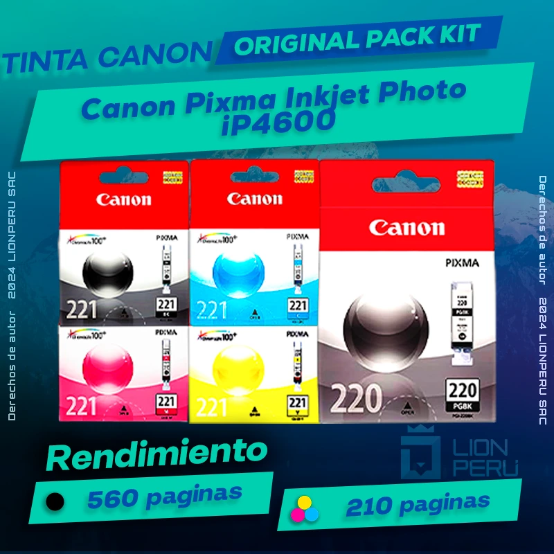 Tinta Canon iP4600 Pixma Inkjet Photo Cartucho Original