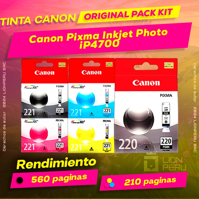 Tinta Canon iP4700 Pixma Inkjet Photo Cartucho Original