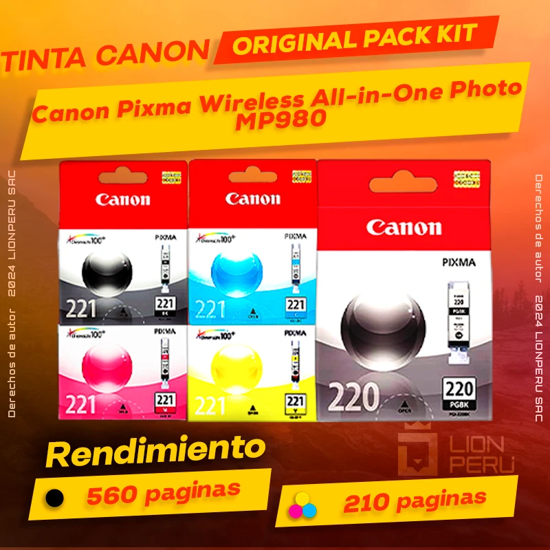 Tinta Canon MP980 Pixma Wireless All-in-One Photo Original