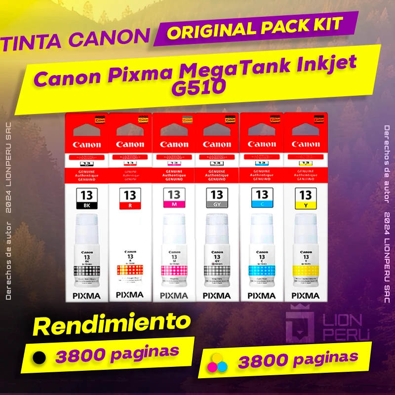 Tinta Canon G510 Pixma MegaTank Inkjet Botella Original