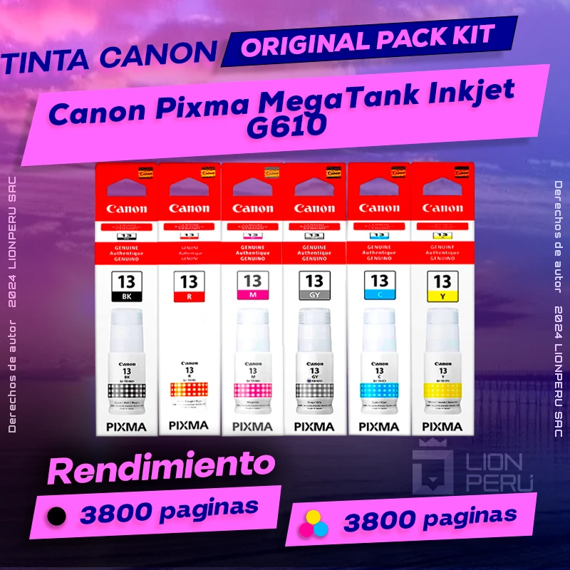Tinta Canon G610 Pixma MegaTank Inkjet Botella Original