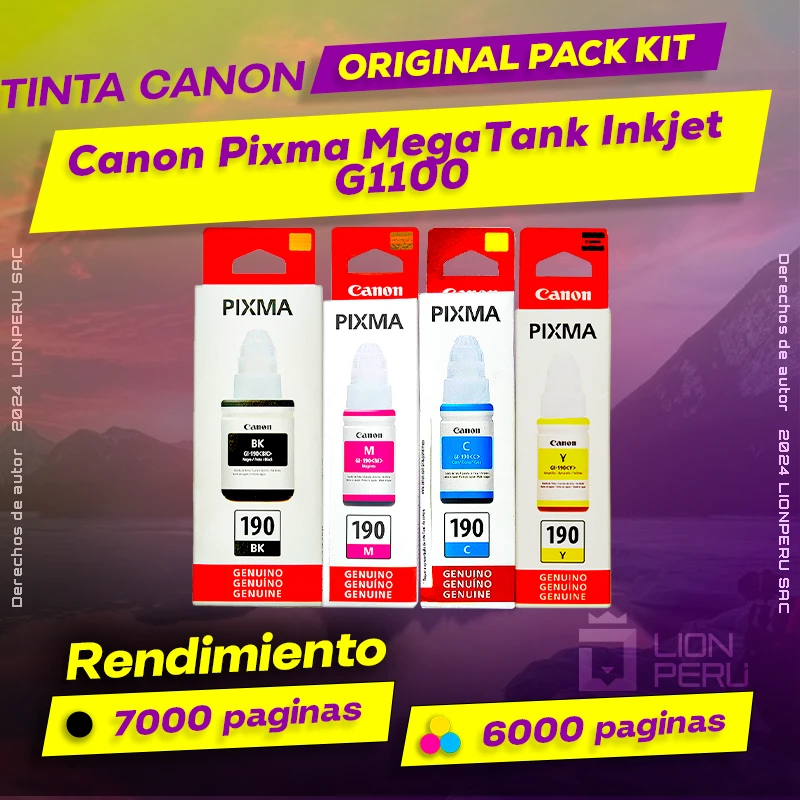 Tinta Canon G1100 Pixma MegaTank Inkjet Botella Original