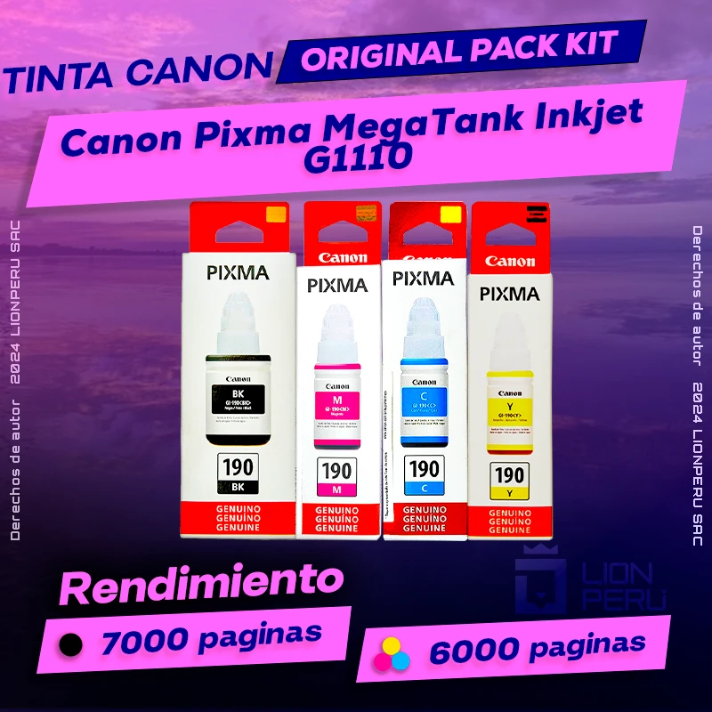 Tinta Canon G1110 Pixma MegaTank Inkjet Botella Original