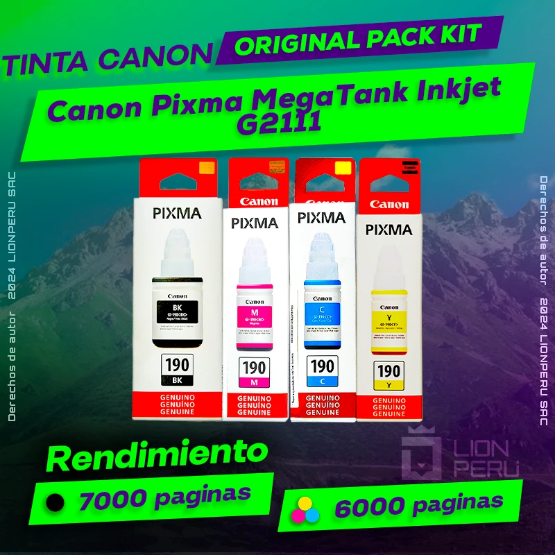 Tinta Canon G2111 Pixma MegaTank Inkjet Botella Original