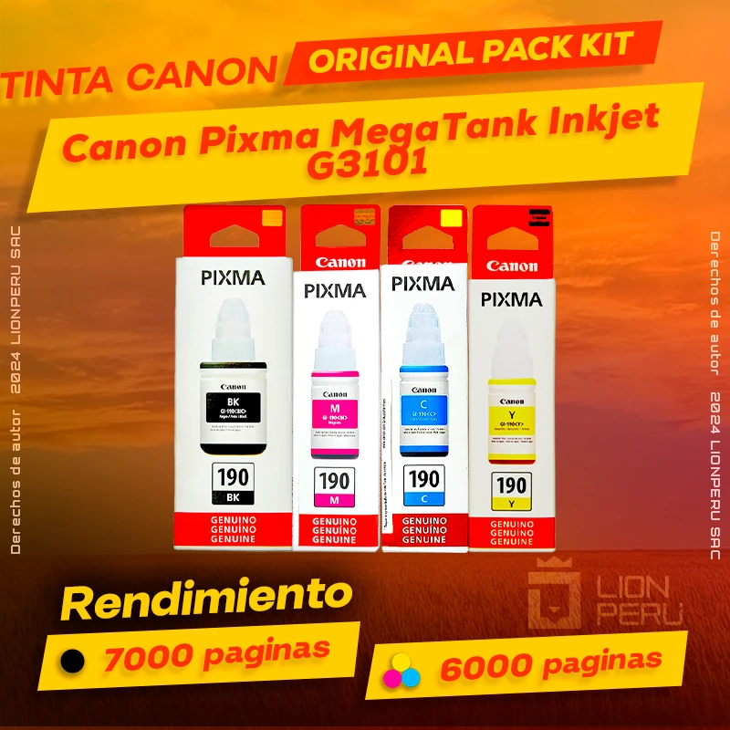 Tinta Canon G3101 Pixma MegaTank Inkjet Botella Original