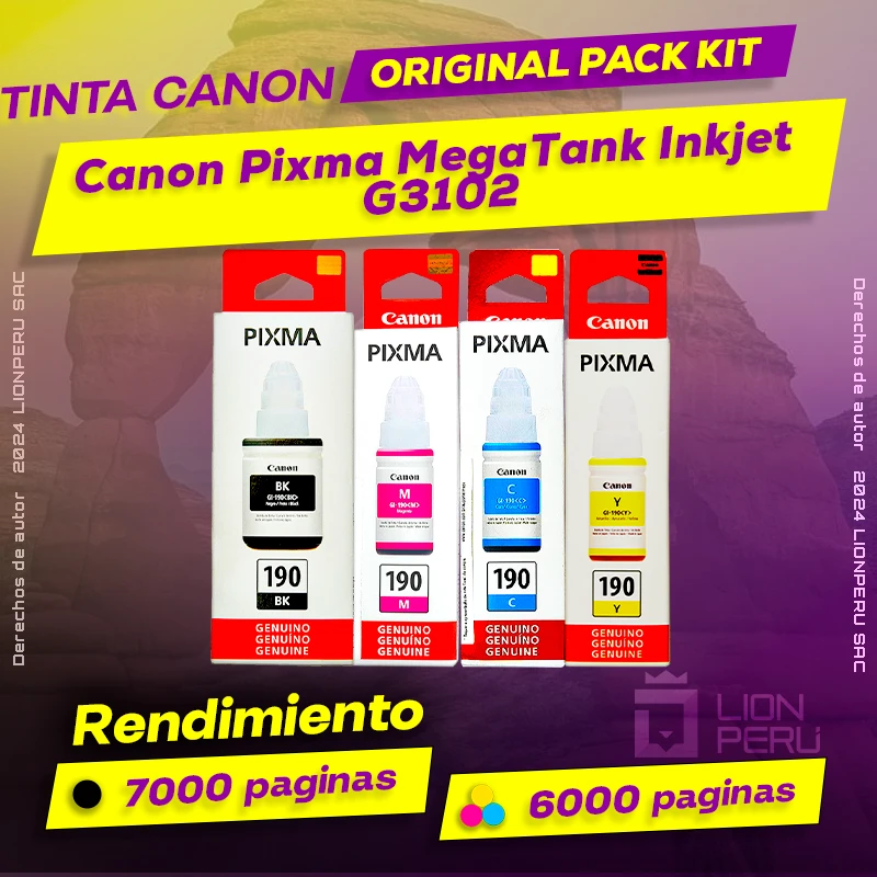 Tinta Canon G3102 Pixma MegaTank Inkjet Botella Original