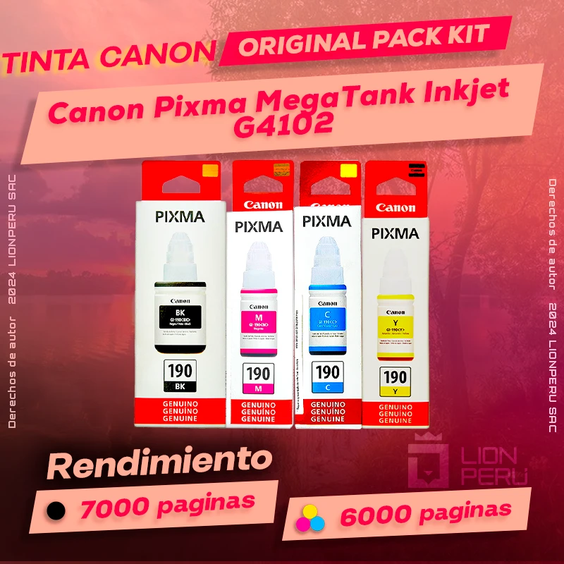 Tinta Canon G4102 Pixma MegaTank Inkjet Botella Original
