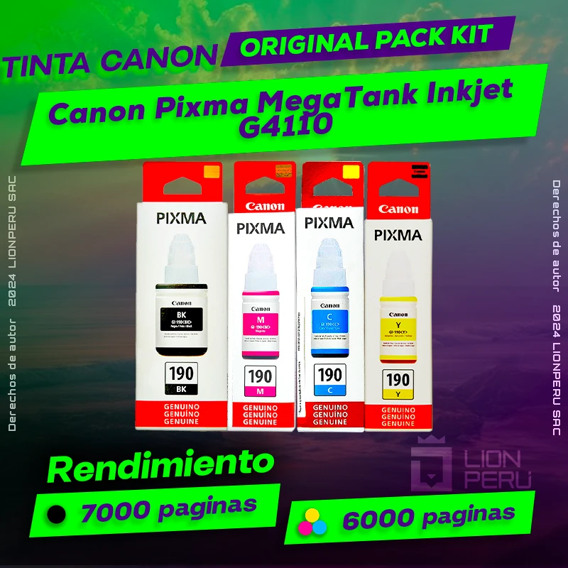 Tinta Canon G4110 Pixma MegaTank Inkjet Botella Original