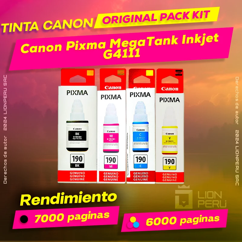 Tinta Canon G4111 Pixma MegaTank Inkjet Botella Original