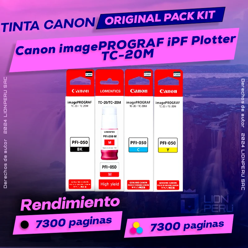 Tinta Canon TC-20M imagePROGRAF iPF Plotter Botella Original