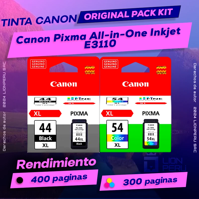 Tinta Canon E3110 Pixma All-in-One Inkjet Cartucho Original