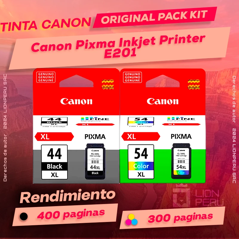 Tinta Canon E201 Pixma Inkjet Printer Cartucho Original