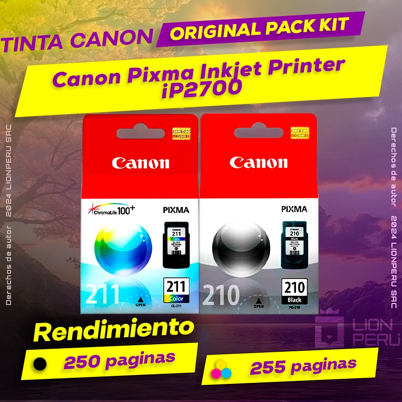 Tinta Canon iP2700 Pixma Inkjet Printer Cartucho Original