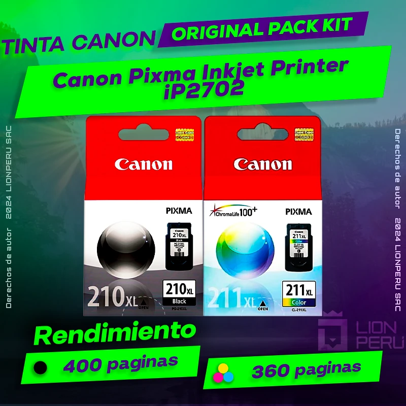 Tinta Canon iP2702 Pixma Inkjet Cartucho Original