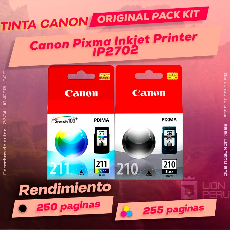 Tinta Canon iP2702 Pixma Inkjet Cartucho Original