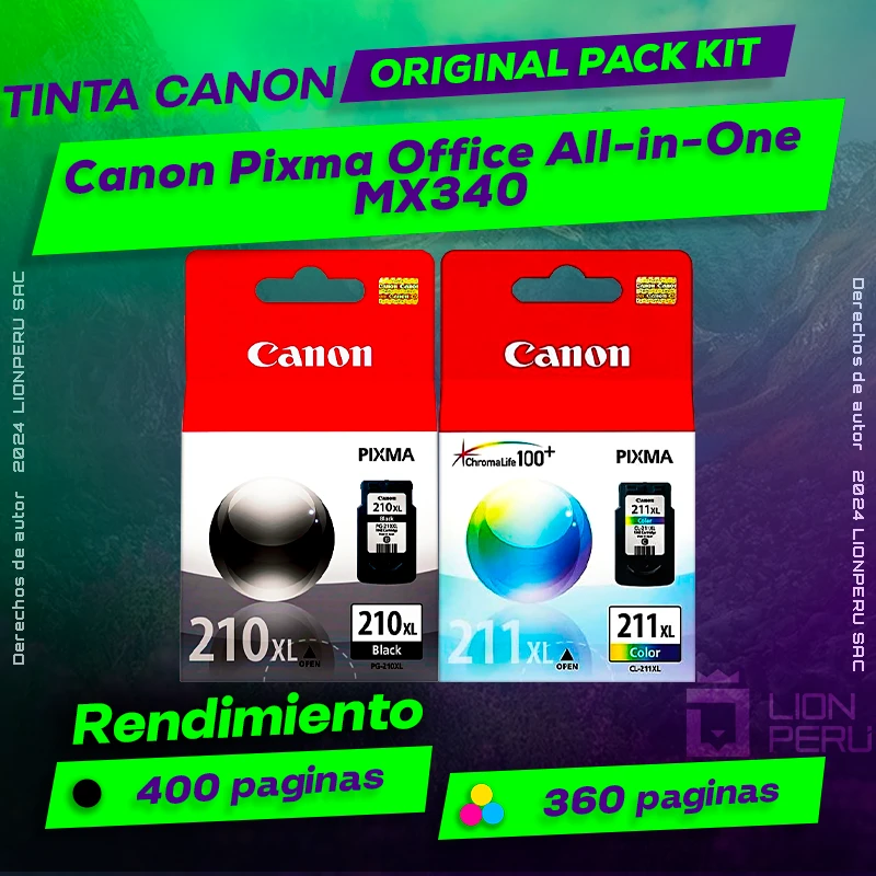 Tinta Canon MX340 Pixma Office All-in-One Cartucho Original