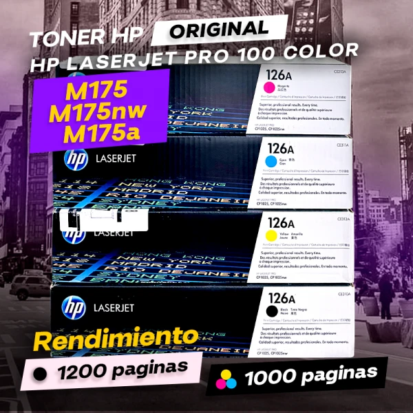 Toner HP LaserJet Pro 100 color M175, M175nw, M175a Laser Original ofrece un rendimiento de Calidad a un super Precio, consigue el tuyo… ¡¡YA!!
