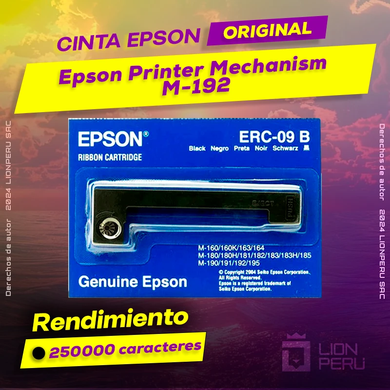 Cinta Epson M-192 Printer Mechanism Cartucho Original