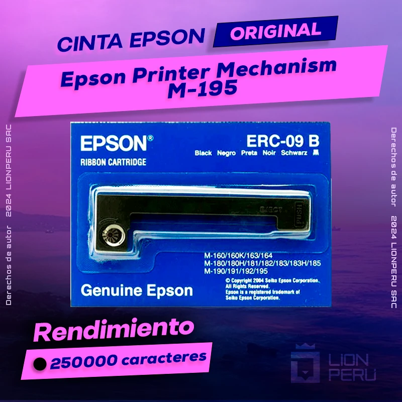 Cinta Epson M-195 Printer Mechanism Cartucho Original