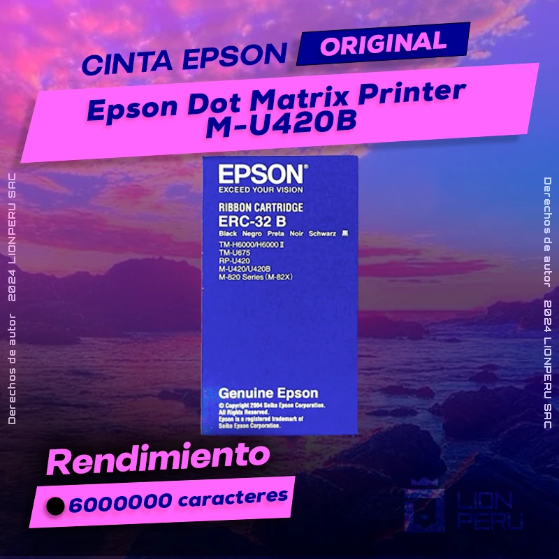 Cinta Epson M-U420B Dot Matrix Printer Cartucho Original
