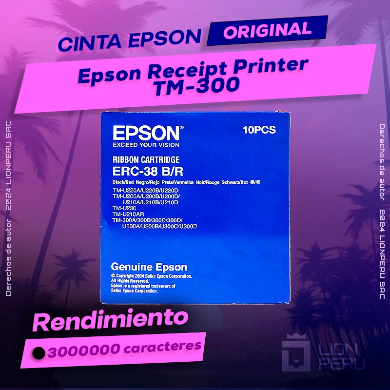 Cinta Epson TM-300 Receipt Printer Cartucho Original