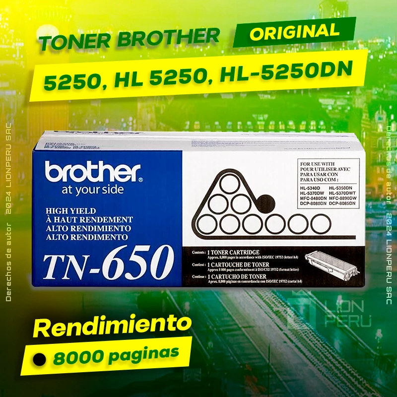 Toner Brother 5250, HL 5250, HL-5250DN Cartridge Original negro, ofrece un rendimiento de Calidad a un super Precio, consigue el tuyo… ¡¡YA!!