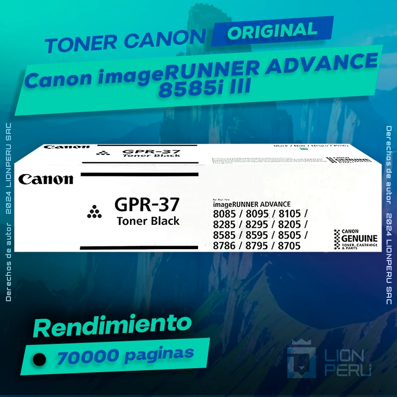 Toner Canon 8585i III imageRUNNER ADVANCE Cartucho Original