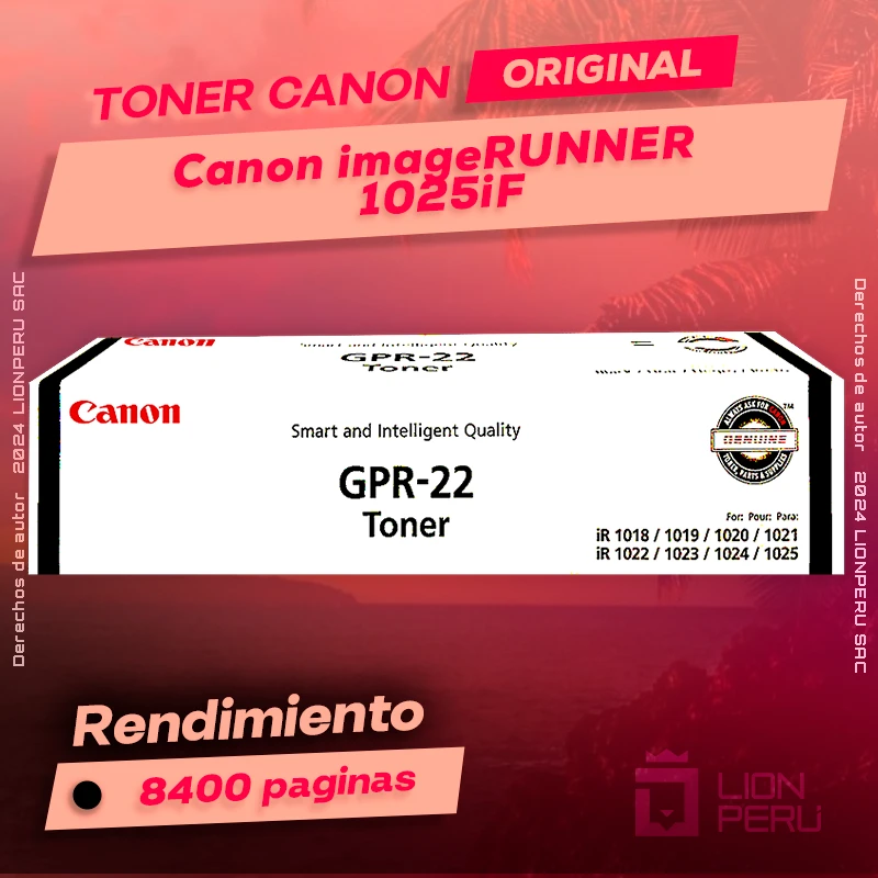 Toner Canon 1025iF imageRUNNER Cartucho Original