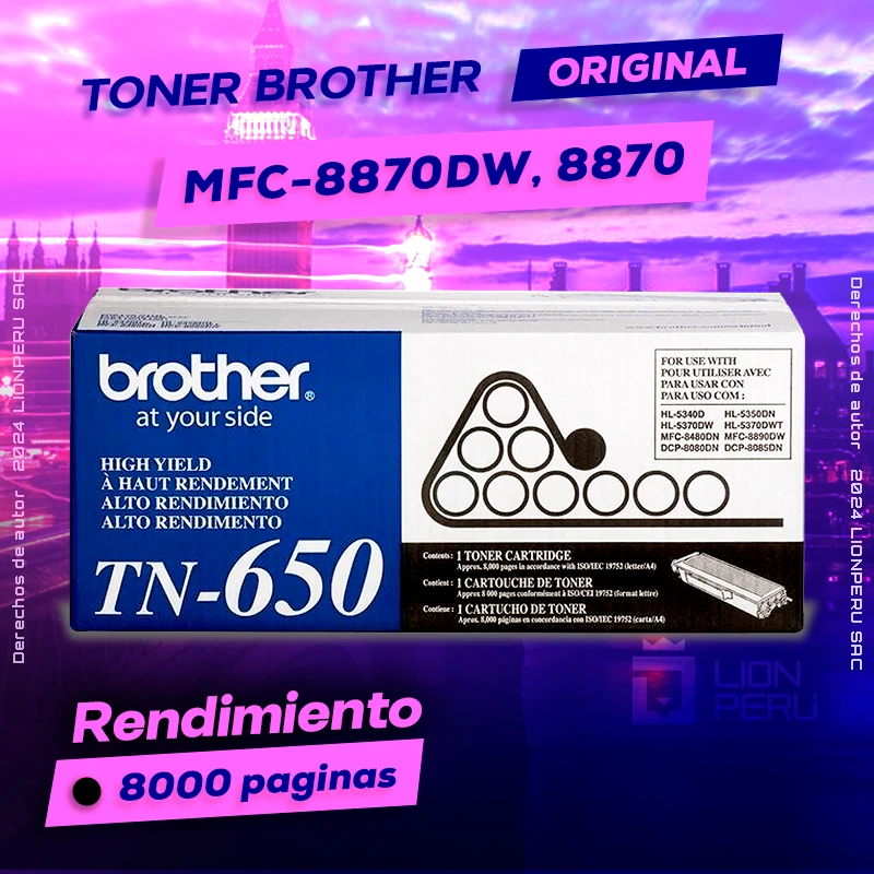 Toner Brother MFC-8870DW, 8870 Cartucho Original negro, ofrece un rendimiento de Calidad a un super Precio, ingresa y consigue el tuyo… ¡¡YA!!