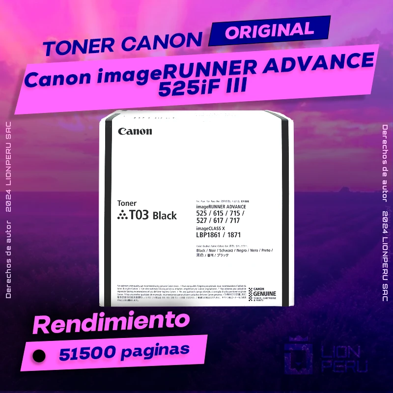 Toner Canon 525iF III imageRUNNER ADVANCE Cartucho Original