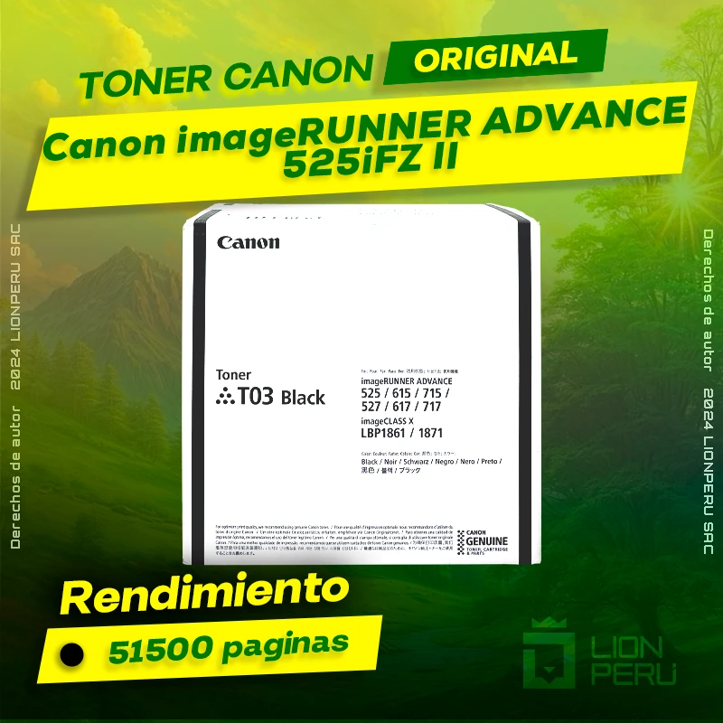 Toner Canon 525iFZ II imageRUNNER ADVANCE Cartucho Original