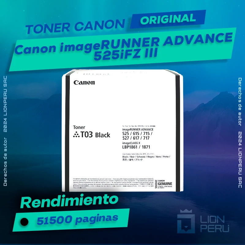 Toner Canon 525iFZ III imageRUNNER ADVANCE Cartucho Original