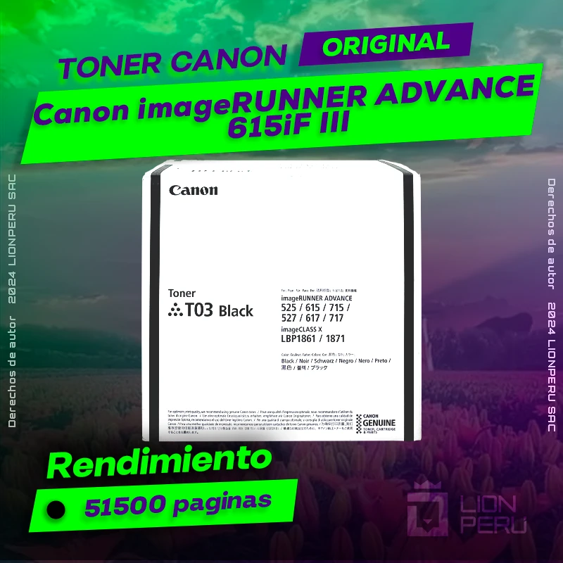 Toner Canon 615iF III imageRUNNER ADVANCE Cartucho Original