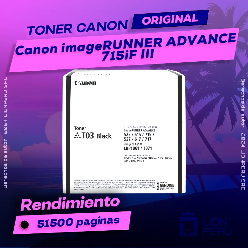 Toner Canon 715iF III imageRUNNER ADVANCE Cartucho Original