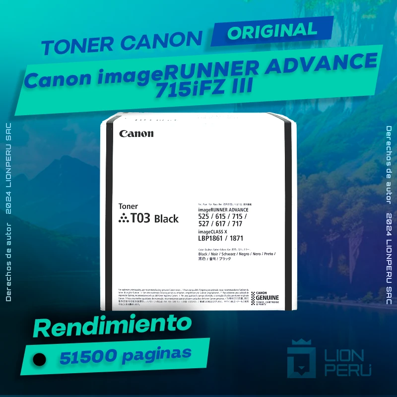 Toner Canon 715iFZ III imageRUNNER ADVANCE Cartucho Original