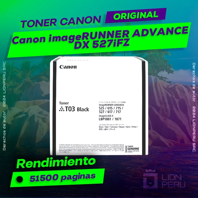 Toner Canon DX 527iFZ imageRUNNER ADVANCE Cartucho Original