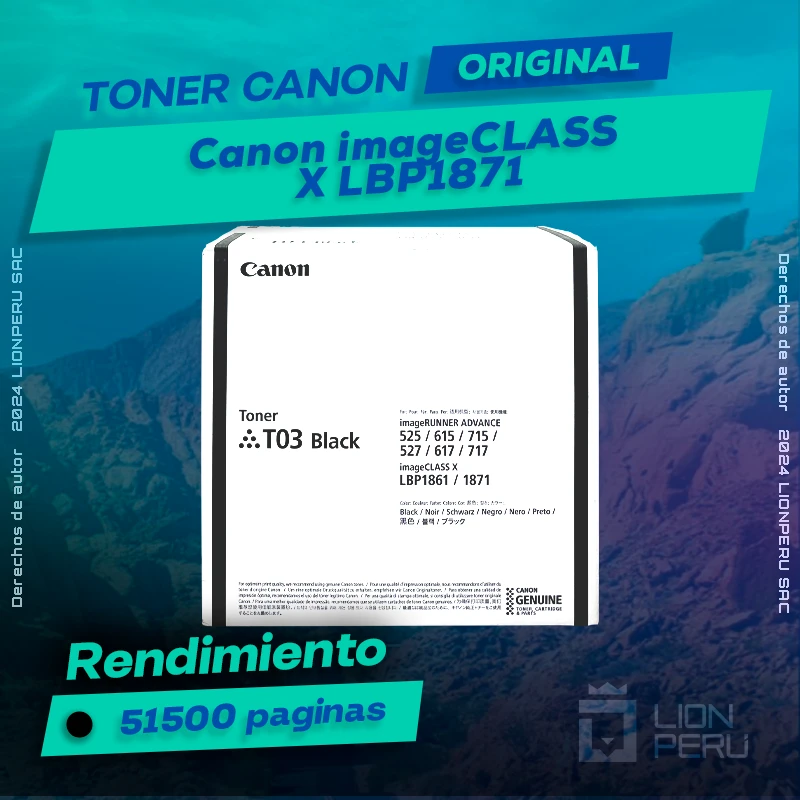 Toner Canon X LBP1871 imageCLASS Cartucho Original