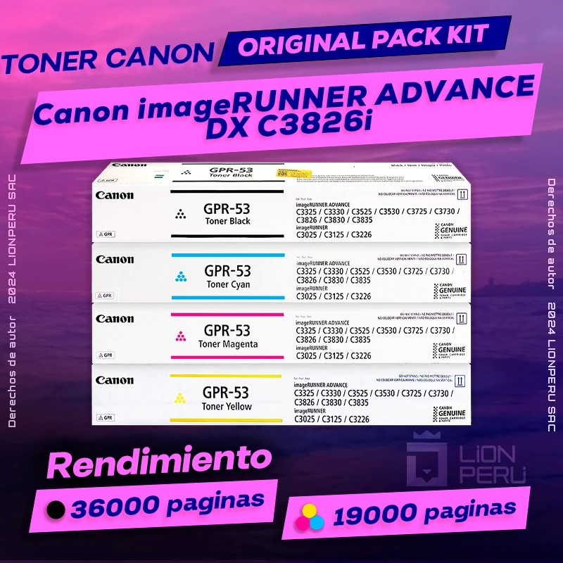 Toner Canon DX C3826i imageRUNNER Cartucho Original